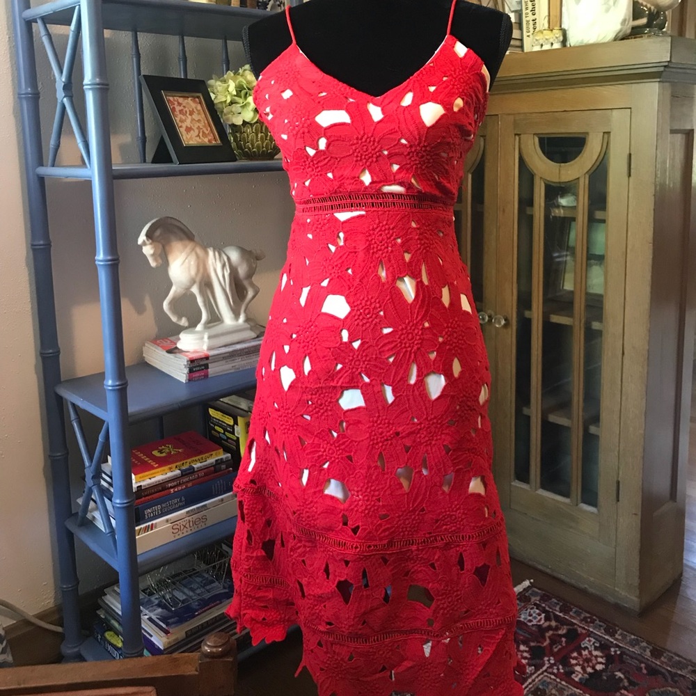 Red Lacy Bodycon Dress